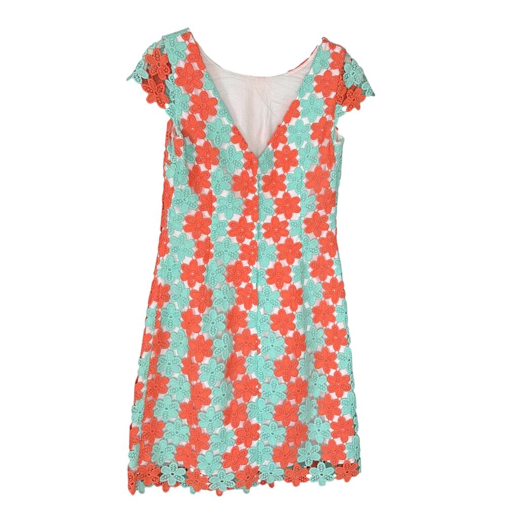 Lilly Pulitzer Barbara Dress Sunrise Orange Two Tone Truly Petal Lace 4 - Picture 2 of 6